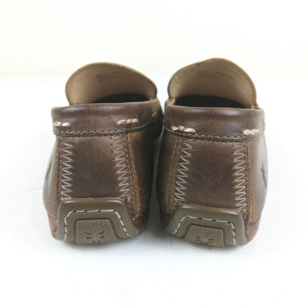 Frye Brown Leather Men’s Moccasin Loafers Size 7 Lewis Venetian Driving Shoes
